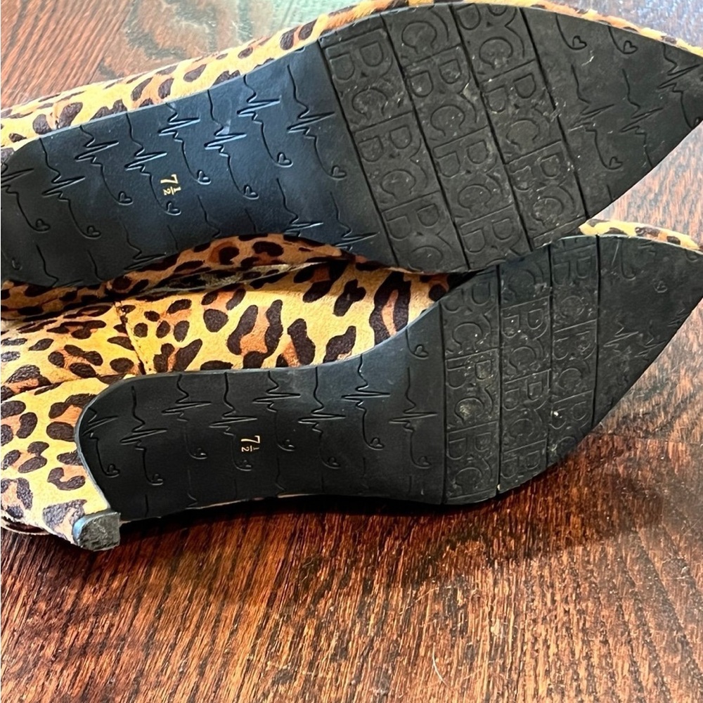 BC-Born in California-Vegan Leopard Print Ankle Boots - Size 7.5 - Picture 9 of 11